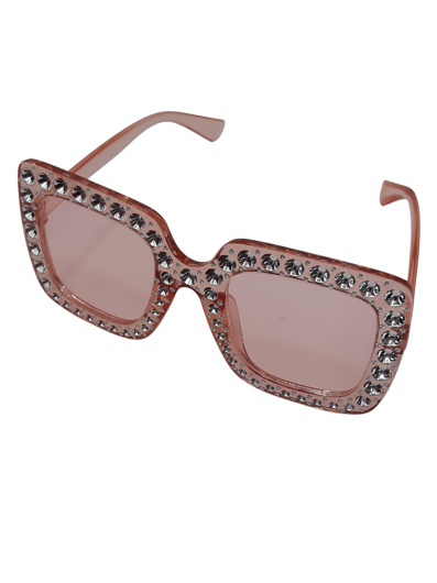roze glamour bril met steentjes