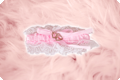Roze kousenband luxe hartjes met steentjes
