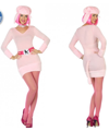 Roze poedel carnavalskostuum voor dames
