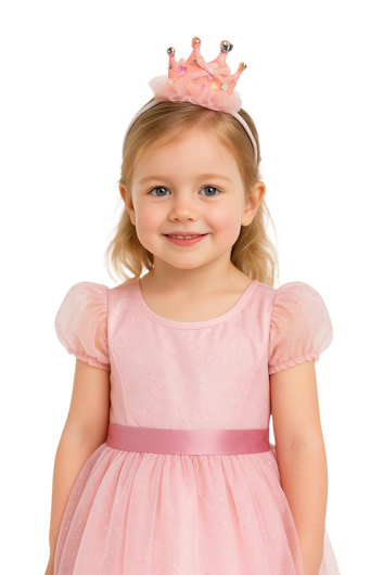 Roze prinses tiara kroontje op diadeem