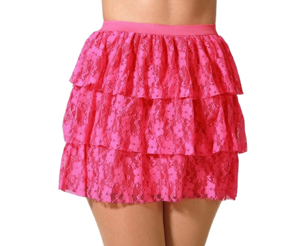 Roze Tutu Rokje met Kantmotief - Jaren 80 Stijl