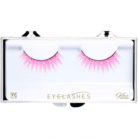 Roze Wimpers met Strass Steentjes - Glamoureuze Look