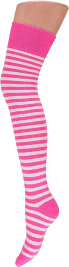 Roze wit gestreepte kniepanty