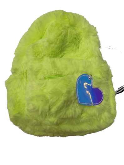 Sac à dos en peluche jaune fluo
