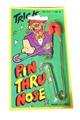 Safety pin through nose