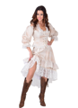 saloon skirt beige with lace