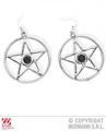 Satanic earrings with black stone