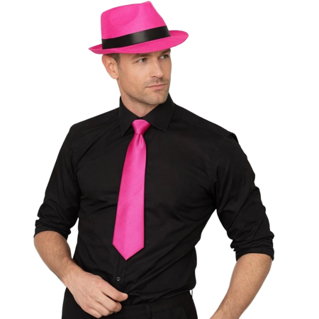Satijnen Das Fuchsia Roze