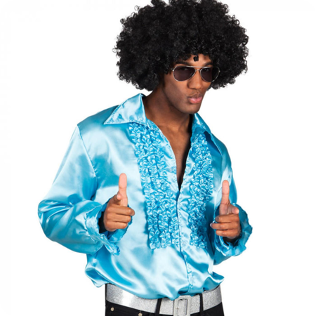 satijnen hemd turquoise