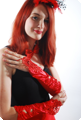 Satin embelished gloves fingerless 