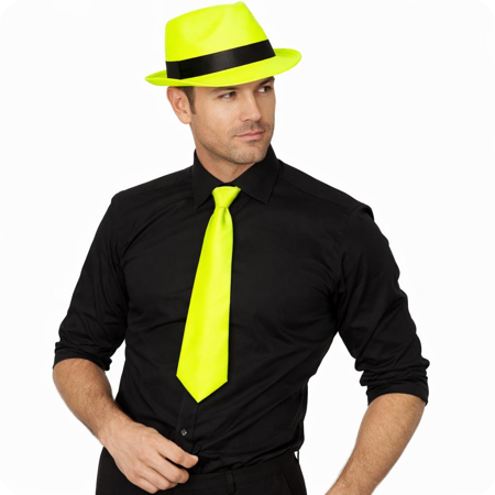Satin tie yellow