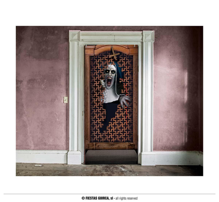 Scary nun door decoration 80x180 cm