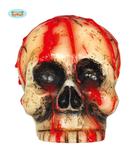 schedel halloween kaars 10 cm