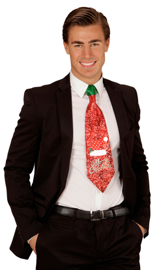 Sequin tie merry christmass