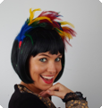 Serre-tête plume multicolore