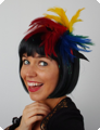 Serre-tête plume multicolore