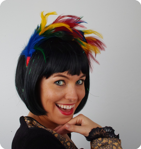 Serre-tête plume multicolore