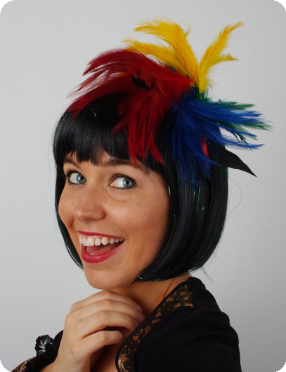 Serre-tête plume multicolore