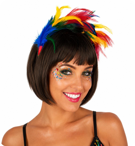 Serre-tête plume multicolore