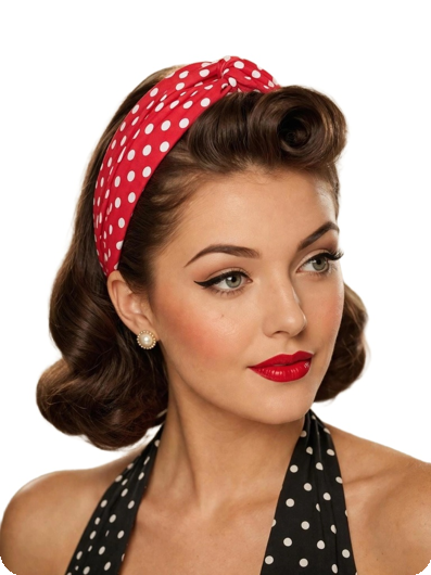 Serre-tête rockabilly à pois rouge