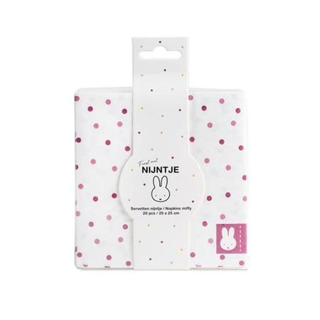 Servetten Nijntje babyroze (25cm, 20st)