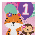Servetten one is fun girl (33cm, 16st)