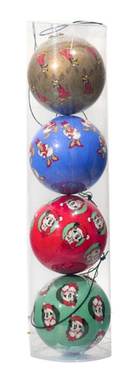 set van 4 kerstballen mickey mouse disney