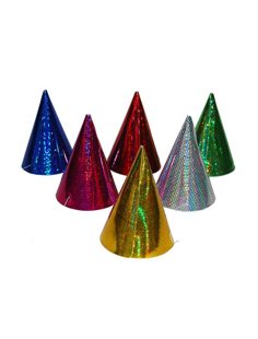 set van 6 partyhoedjes