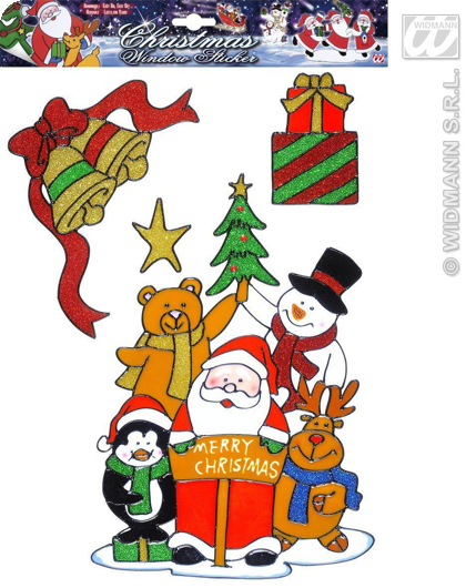 Sets Van Diverse Kerst Raamstickers Met Santa Claus
