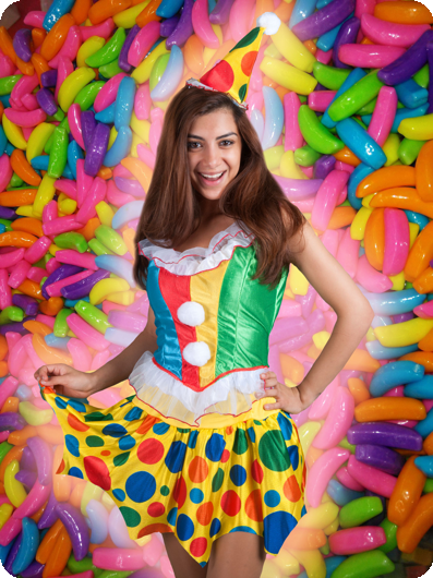 Sexy clown meisje kostuum