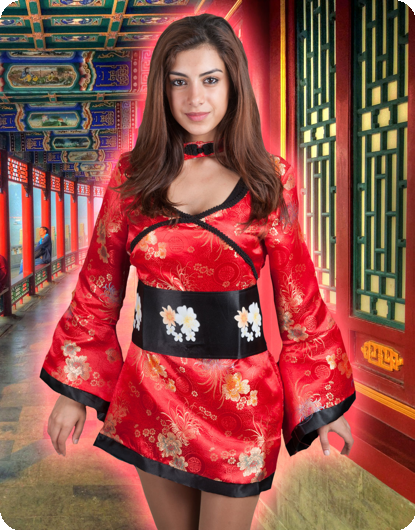Geisha jurk rood best sale