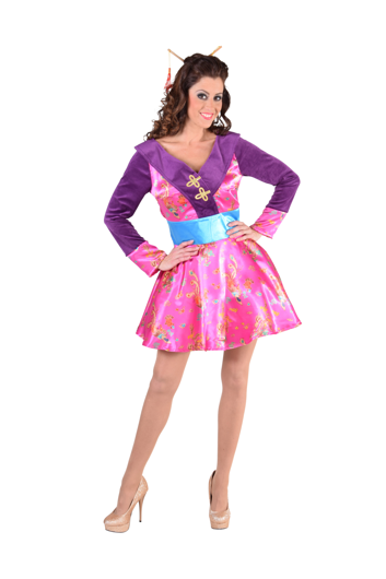 Sexy kimono dress up costume pink