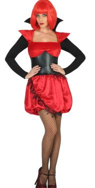 Sexy Vampierenjurk - Rood met Zwart Korsetlook