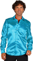 shirt satin turquoise