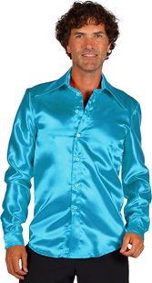 shirt satin turquoise