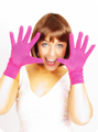 Short fuchsia gloves
