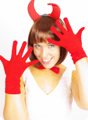 Short gloves red
