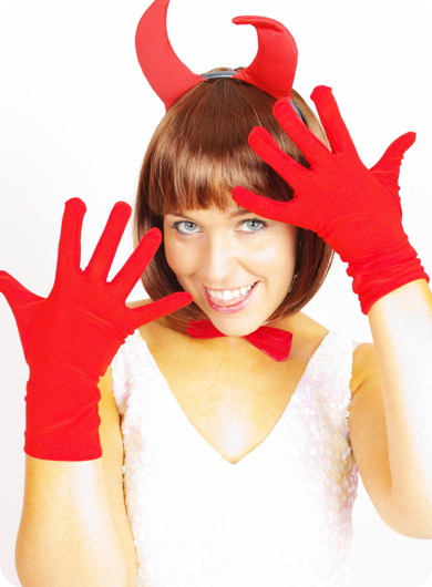 Short gloves red