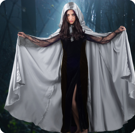 Silver cape satin