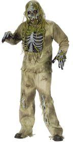 Skelet zombie kostuum heren