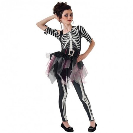 Skeleton ballerina halloween girls costume