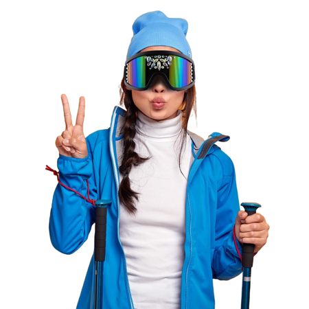 Ski goggles with rhinestones