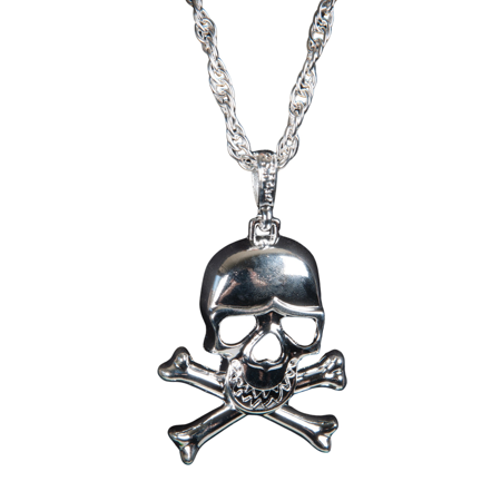 Skull piraten Halsketting Zilver