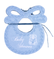 Slinger met blauwe slabbetjes