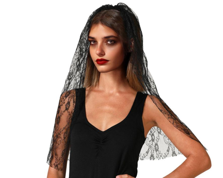 Sluier Kant Zwart - Gotische Accessoire