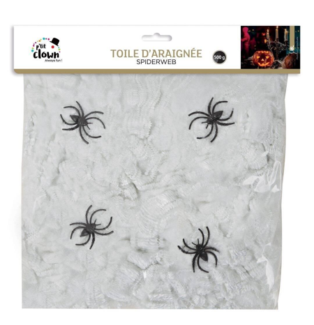 Spinnenweb decoratie 500 gr wit