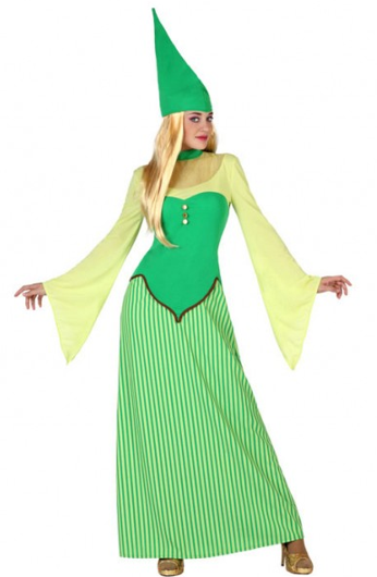 Sprookjesachtige Elfenjurk voor Dames - Groen & Geel