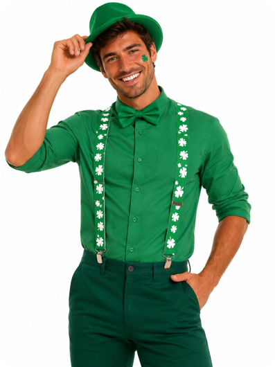 St. Patrick's Day Accessories - Suspenders with Clover