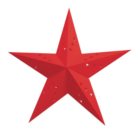 Star lantern red in cardboard
