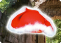 Steek hoed met witte marabou rood